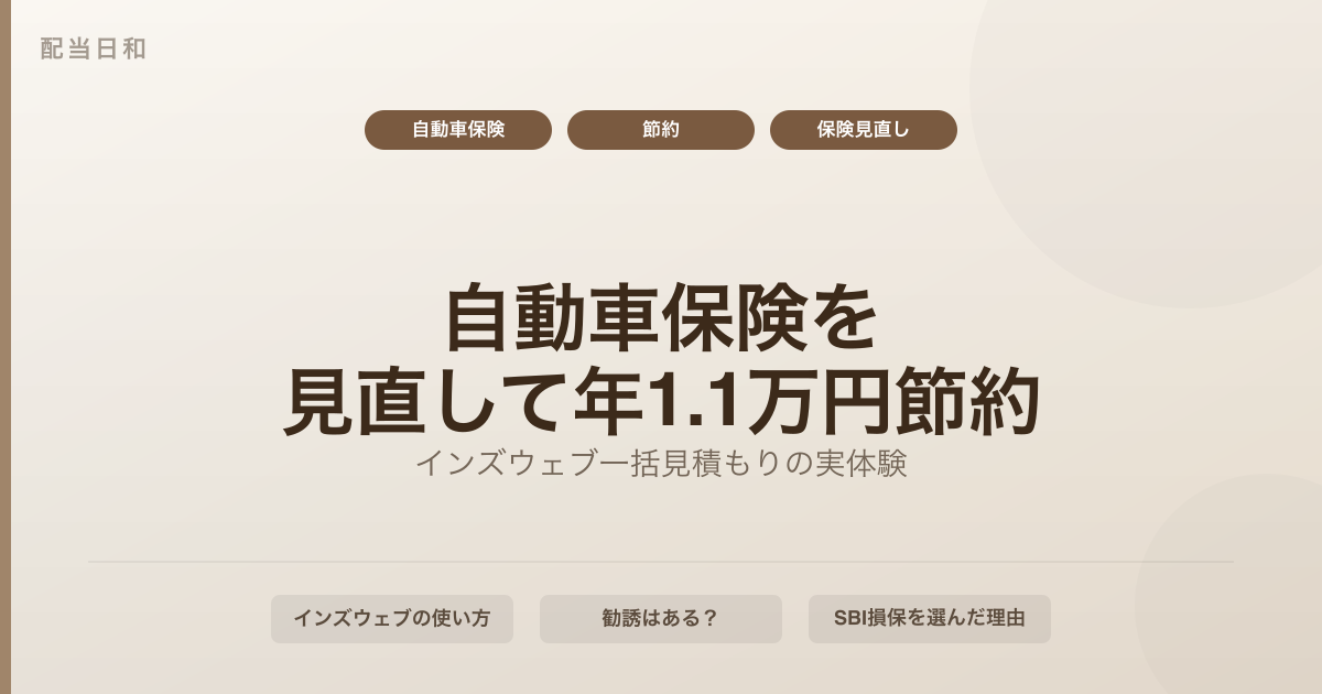 自動車保険をインズウェブで見直したら年間11,000円安くなった話｜勧誘はある？